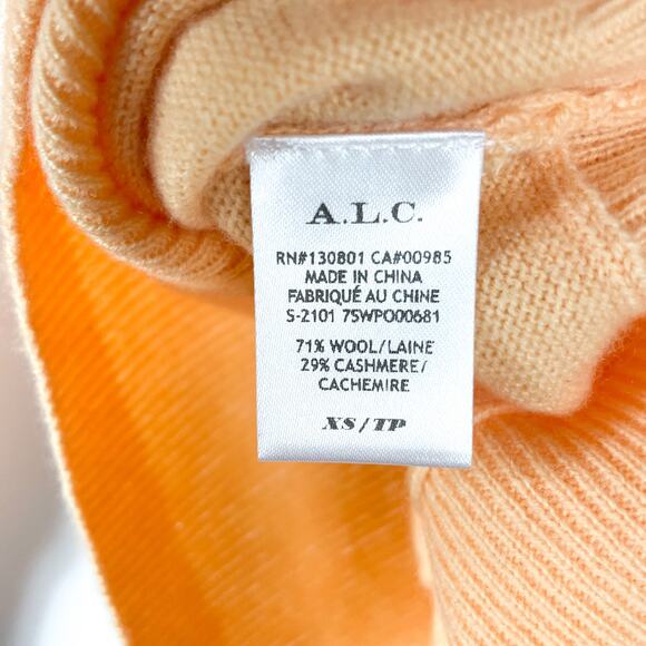 ALC Chiara Sweater Apricot Orange Wool Cashmere Open Back Pullover Sz XS - Picture 12 of 12